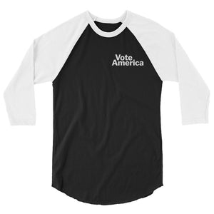 VoteAmerica Unisex 3/4 Sleeve Raglan Shirt