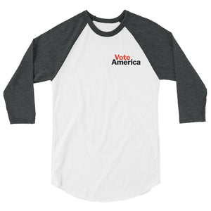 VoteAmerica Unisex 3/4 Sleeve Raglan Shirt