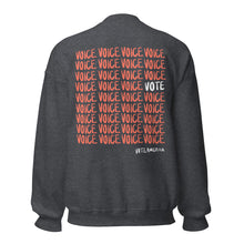 Load image into Gallery viewer, Men&#39;s Sweatshirt - VOTE + VOICE Design
