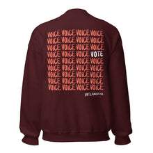 Load image into Gallery viewer, Men&#39;s Sweatshirt - VOTE + VOICE Design
