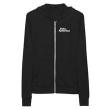 Load image into Gallery viewer, Unisex Zippered Hoodie: VOTE + VOICE
