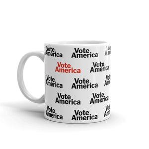 VoteAmerica Logo Patterned White Glossy Mug